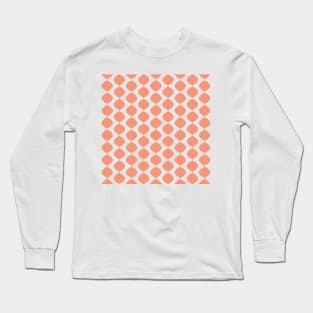 Mid Century Modern Retro 60s Waves Pattern  (Red Pastel) Long Sleeve T-Shirt